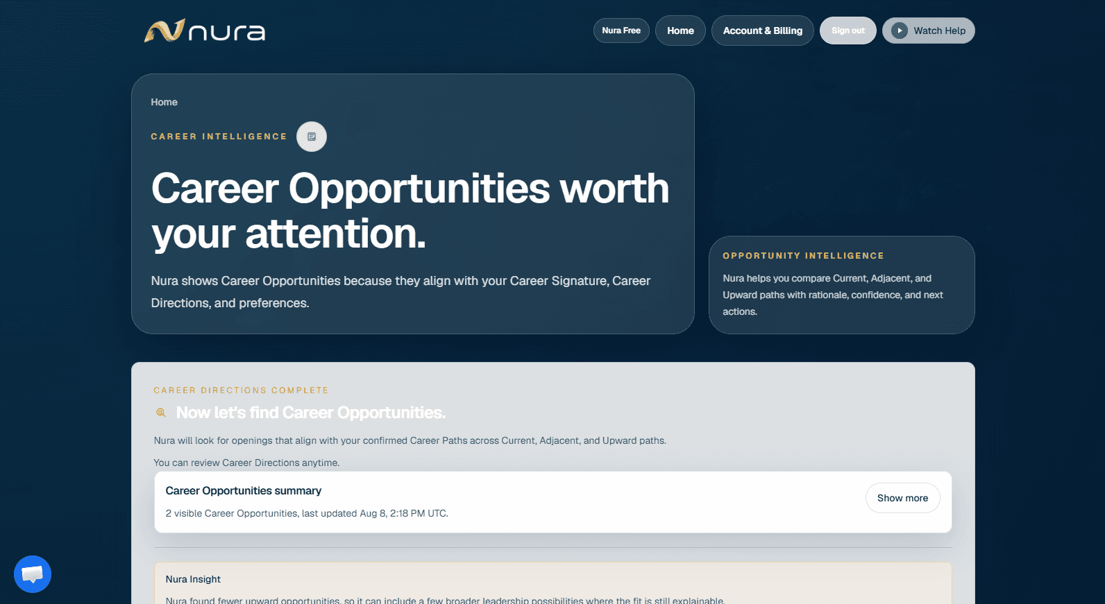 Career Opportunities product screen